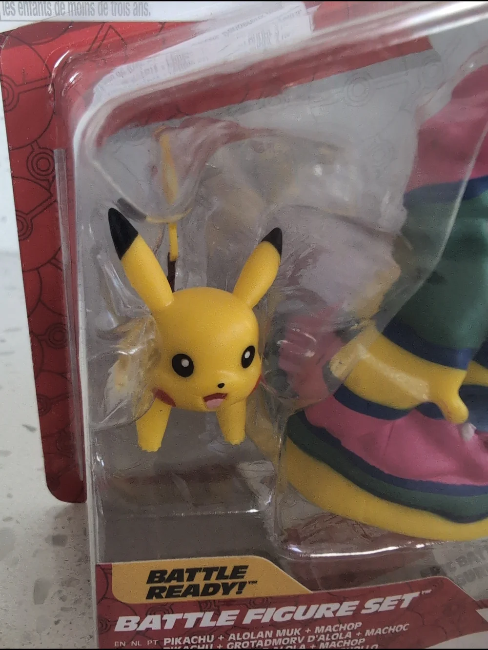 Pokemon Battle Figure Set – Pikachu, Machop & Alolan Muk (Pink/Yellow/Blue)
